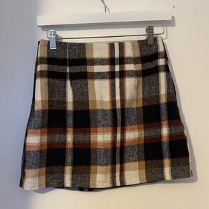 Plaid Skirt - Black, Brown, Cream